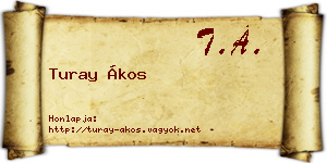 Turay Ákos névjegykártya